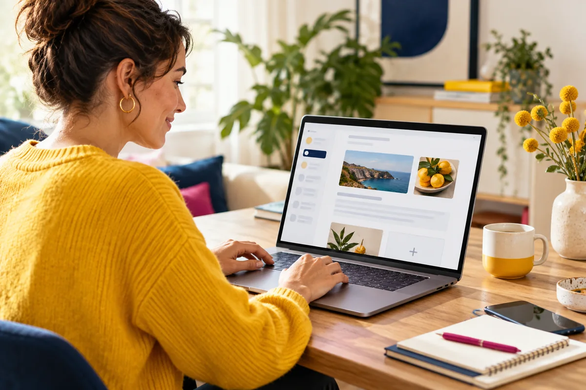 Illustrative photo of a business owner editing website content in a CMS