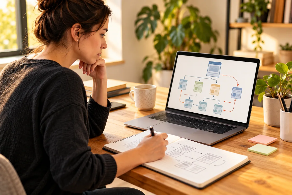 Website strategist mapping site pages and URL paths